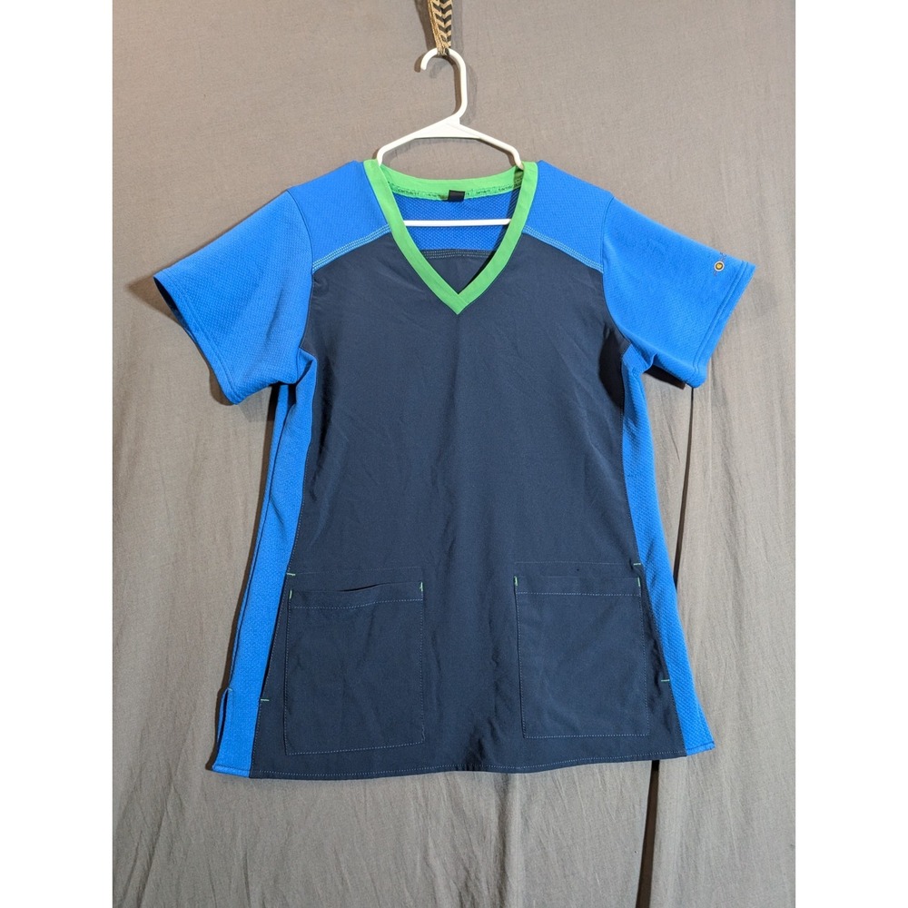 Carhartt Scrub Top Size Medium Two Shades Blue Short‎ Sleeve